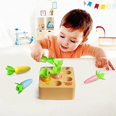 Skrtuan Carrot Harvest Game Wooden Toy for Toddler 1 2 3 Year Old