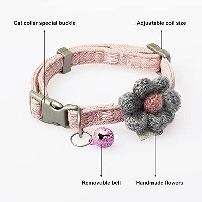 Lauren Fancy Cat or Dog Collar by Catspia - Pink - with Bell