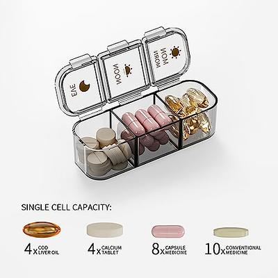 Small Pill Case, SOFISO Portable Daily Pill Box Organizer