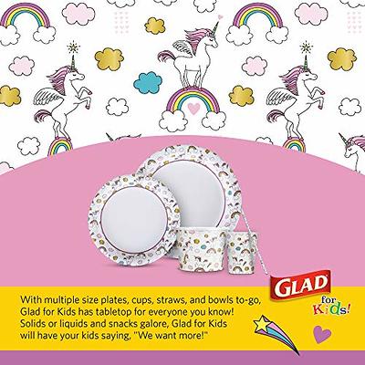 Glad for Kids 8.5-Inch Paper Plates, Unicorn Print, 20 Count