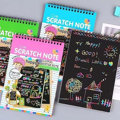 pigipigi Rainbow Scratch Paper for Kids - 2 Pack Scratch Off Notebooks Arts  Crafts Supplies Kits Drawing Paper Black Magic Sheets Scratch Pad Activity