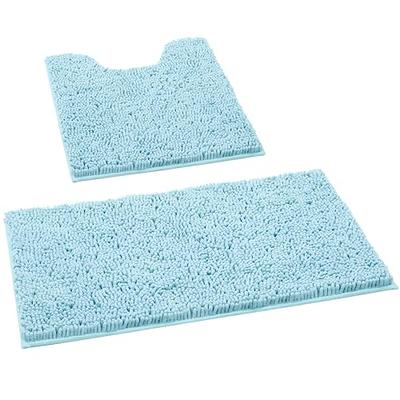 Subrtex Chenille Bathroom Rugs Soft Non-Slip Super Water Absorbing Shower Mats, 20 inchx32 inch, Gray, Size: 20 x 32