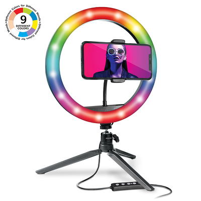 Neewer 10 Selfie LED Ring Light with Tripod Stand Phone Holders,Remote Kit