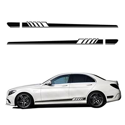 cueclue 2 PCS Car Side Skirt Body Vinyl Decals, Racing Long Stripes Decals,  88.6 x 4.5 Auto Body Side Door Decoration Pulling Flowers, Suitable for  Most Vehicle SUV Truck Off-Road (Black) 