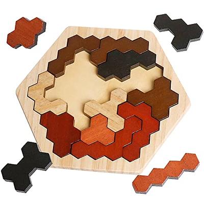 Travel Tangram Puzzle, Wooden Pattern Block Road Trip Game Jigsaw Shapes  Dissection STEM Games for Kids Ages 4-8, Montessori Educational Toy Gift 