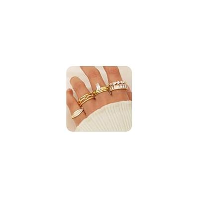 Zoesky Stainless Steel Rings for Women Gold Chunky Thumb Rings Multi Layer  Statement Band Rings Fashion jewelry Comfort Fit Size 5-12 (10) - Yahoo  Shopping