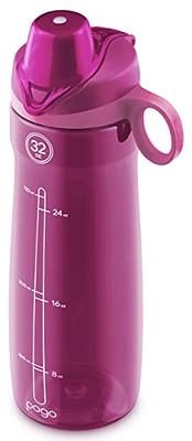 Pogo BPA-Free Plastic Water Bottle with Chug Lid, 18 oz, Pink