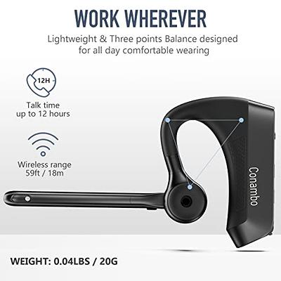 Bluetooth Headset For Cell Phone, V5.1 Bluetooth Wireless Earpiece