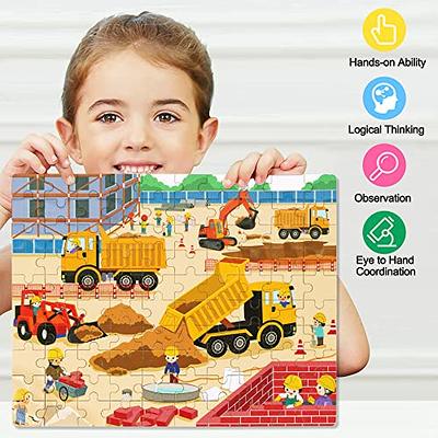 LELEMON 100 Pieces Jigsaw Puzzles in a Metal Box for Kids Age for 4-8 Boys  Girls Toy Puzzles Construction Site Vehicles Children Learning Educational  Puzzles Toys - Yahoo Shopping