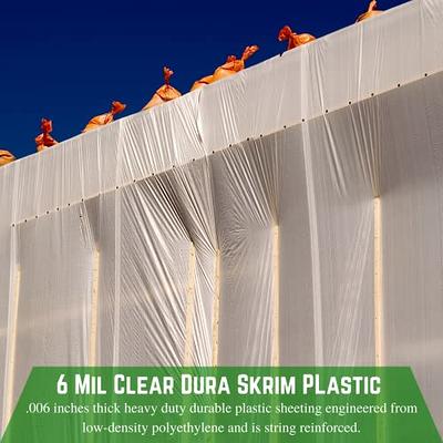 Clear Plastic Sheeting 6mil Vapor Barrier Plastic Sheeting Heavy Duty 5  Year UV Resistant Greenhouse Plastic 10' x 105' Plastic Drop Cloth Vapor