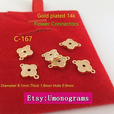 14K Solid Gold Flower Bead Caps 7.7mm for 8-10mm beads