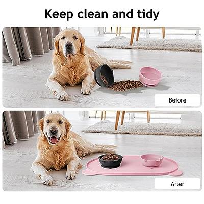 SHARKWOOD Dog Food Mat, Absorbent Waterproof Dog Water Mat Bowl Mat, Dog  Mat for Food and Water, Non Slip Pet Food Mat, Rubber Backing Dog Mats for