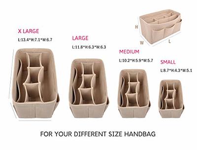 Felt Bag Organizer Compatible with Speedy, Neverfull, Tote Handbag Premium  Purse Organizer Insert with Zipper Pockets (XL, Beige)