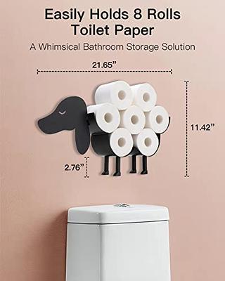 Free Standing Toilet Paper Holder with Storage Shelf and Extra Roll Holder  in Matte Black