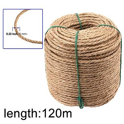 Organic Hemp Rope (1/4 in x 100 ft) 4-strand 6mm