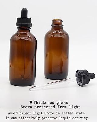 4oz Amber Glass Dropper Bottles (6-Pack), Refillable Glass Bottles for  Essential Oils, Cosmetics, and Cooking Amber Brown