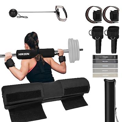 Fulynmen 8Pcs Barbell Pad Set, Hip Thrust Pad, Squat Pad, Gym Accessories  Essentials Women Equipment With Barbell Pad for Hip Thrust, 2 Ankle Straps  for Cable Machines,Resistance Bands for Working Out 