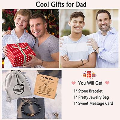 Gifts for Dad Gifts from Daughter Birthday Gift Bracelets for Men Fathers Day Tiger Eye Cool Gifts for Dad Who Wants Nothing Best Dad Ever to My Dad