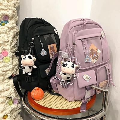 Eagerrich Aesthetic Backpack Cute Kawaii Backpack School Supplies Laptop  Bag for Teens Girls Women Students Solid Color