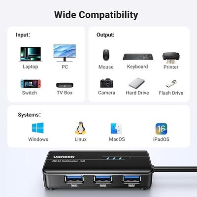 UGREEN USB Ethernet Adapter 10/100/1000 Mbps with 3 Ports USB 3.0 Hub