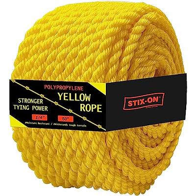 1/2 in 100 FT Yellow Double Braided Rope Polyester Rope Heavy Duty Rope for  Tree Work Suitable for Outdoor Use
