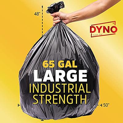 65 Gallon Trash Bags Heavy Duty 1.5 Mil Black - 25 Count Large