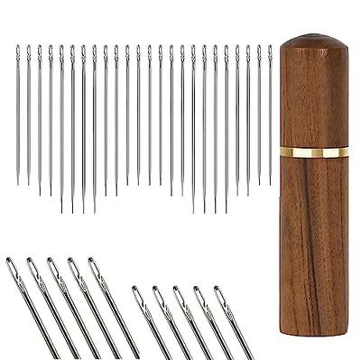 30pcs Large Eye Self Threading Needles, 6 Sizes Tapestry Needle Embroidery  Needles Yarn Needles Quilting Needles Stainless with Wood Needle Case -  Yahoo Shopping