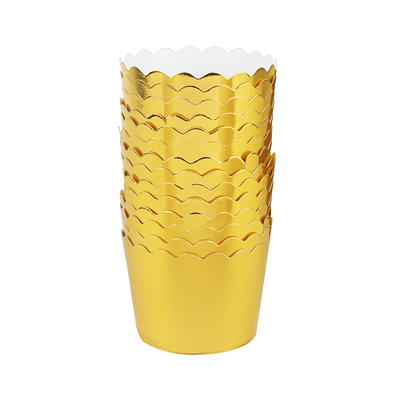 Enjay 2 x 1 1/4 Gold Foil Baking Cup - 10200/Case