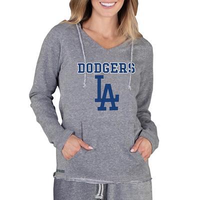 Men's Fanatics Branded Heather Gray Los Angeles Dodgers Team Lockup Pullover Hoodie