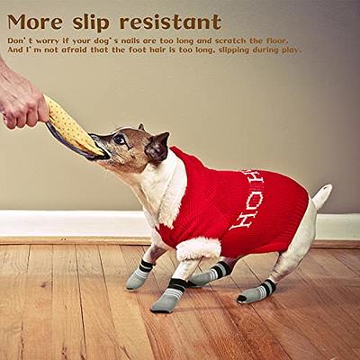 2 Pairs of Anti Slip Dog Socks-Dog Grip Socks with Straps Traction