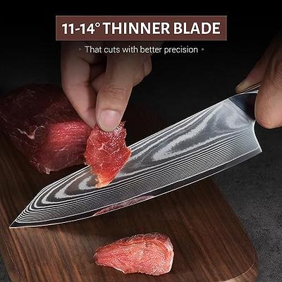 MAD SHARK Kitchen Knife, Chef's Santoku Knife 8 Inch, German High Carbon  Stainless Steel Chef Knife, Super Sharp Multipurpose Chopping Knife for  Meat