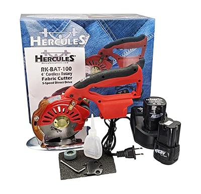Hercules RK-BAT-100 5-Speed Cordless Electric Rotary Cutter for Cloth,  Leather, Natural and Synthetic Fabrics – 4 Inch Single & Multi-Layer Round  Knife Cutting Machine - Yahoo Shopping