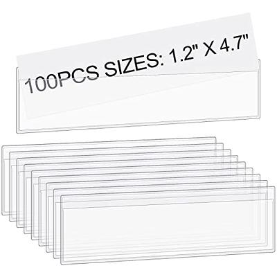 100 Pcs Label Holders for Shelves Stick Shelf Label Holder Clear