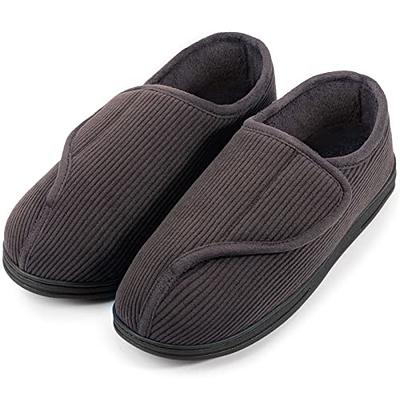 LongBay Men s Memory Foam Diabetic Slippers Comfy Warm Plush