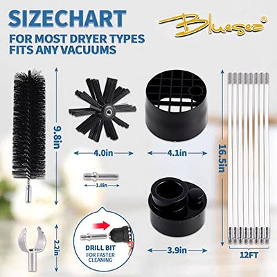 Bluesea 7 Pieces 12 Feet Dryer Vent Cleaner Kit, Reinforced Nylon