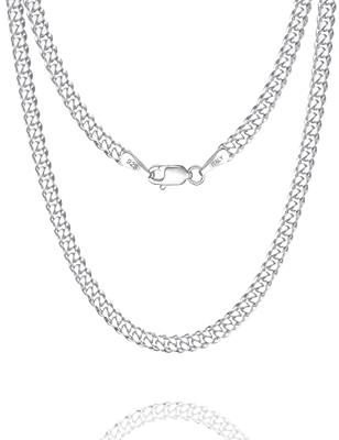 Sophisticated Sterling Silver Cuban Link Chain Bracelet- 7