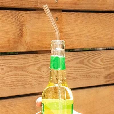  Halm Glass Straws - 6 Long 12 inch Bent Reusable Drinking Straws  + Plastic-Free Cleaning Brush - Perfect for Bottles - 30 cm Made in Germany  - Dishwasher Safe - Eco-Friendly : Home & Kitchen