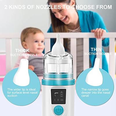Nasal Aspirator, bubbacare USB Charging Nose Cleaner with 4 Suction Levels,  Ear Wax Remover with 4 Reusable Snot Sucker Nozzles for Infants & Toddlers