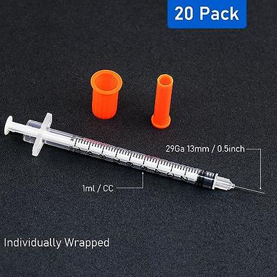 1ml 29Ga 13mm/0.5Inch Syringe with Needle, Disposable Individual Package of  20 - Yahoo Shopping