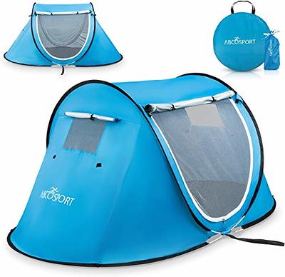 Abco 2-Person Pop Up Tent - Portable Cabana with 2 Doors, Water-Resistant  and UV Protection, Carrying Bag - Sky Blue - Yahoo Shopping