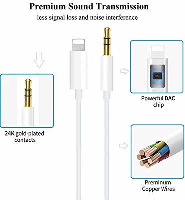 [Apple MFi Certified] iPhone Aux Cord for Car, Lightning to 3.5mm Audio  Stereo Cable Compatible for iPhone 11/11 Pro/XS/XR/X 8 7,3.3ft Male Audio