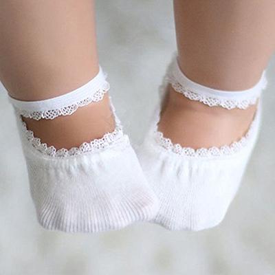 Elegant Baby Pink Mary Jane Non Slip Socks - 6pk