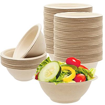 Paper Bowls 20 oz Heavy Duty, 150 Pack Disposable Bowls for Hot Soup,  Biodegradable Compostable Bowls, Eco-Friendly Bowls Made Of Sugarcane,  Microwave