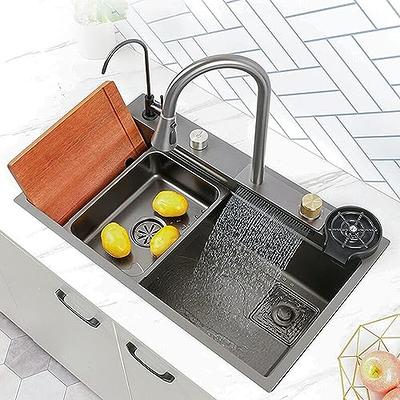 Double Bowl Drop-In Workstation Kitchen Sink With Accessories