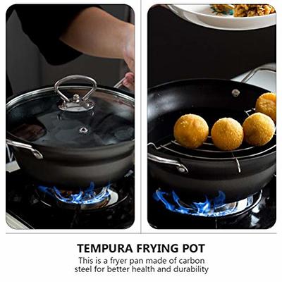 Household Non-Stick Tempura Frying Pan Fryer with Oil Drain Rack Kitchen  Saucepan Cooking Pots Skillet Kitchenware Cookware