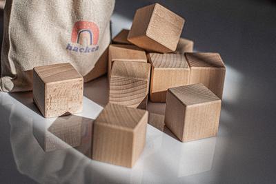 Wooden Blocks, Wood Solid Natural Cubes, Wooden Blocks Set, Cubes