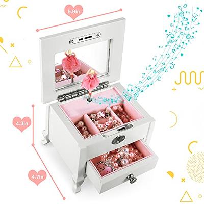 Jozen Gift Small Ballerina Musical Jewelry Box with Mirror for Girls，White  Kid's Jewelry Storage Music Box,Children's Jewelry organizer Music Jewelry  Chest - Yahoo Shopping