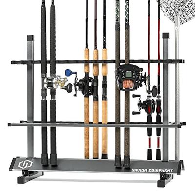  Ahomiwow Ceiling Fishing Rod Holder Pole Vertically  Horizontally Rack Overhead Storage Hooks Hanger Keeper Metal Organizer  Display Wall Mounted Stores Holds up to 16 Rods Racks for Garage Basement :  Sports