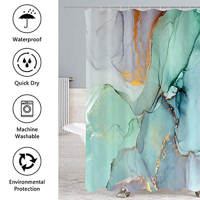 Gibelle 4 Pcs Bathroom Shower Curtain Set with Non-Slip Rugs, Toilet Lid  Cover and Bath