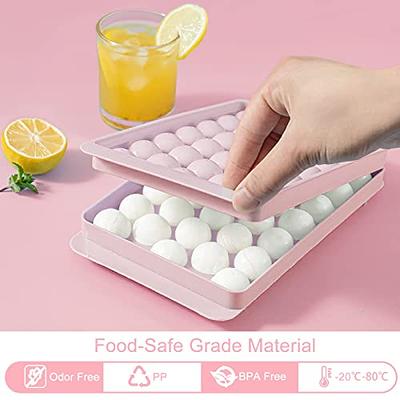 Ice Cube Tray Round Ice Trays For Freezer With Lid And Bin - Temu